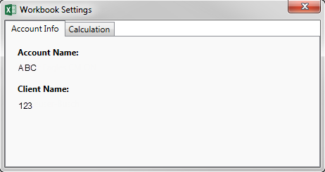Screen capture showing the Workbook Settings window you need to close to continue.